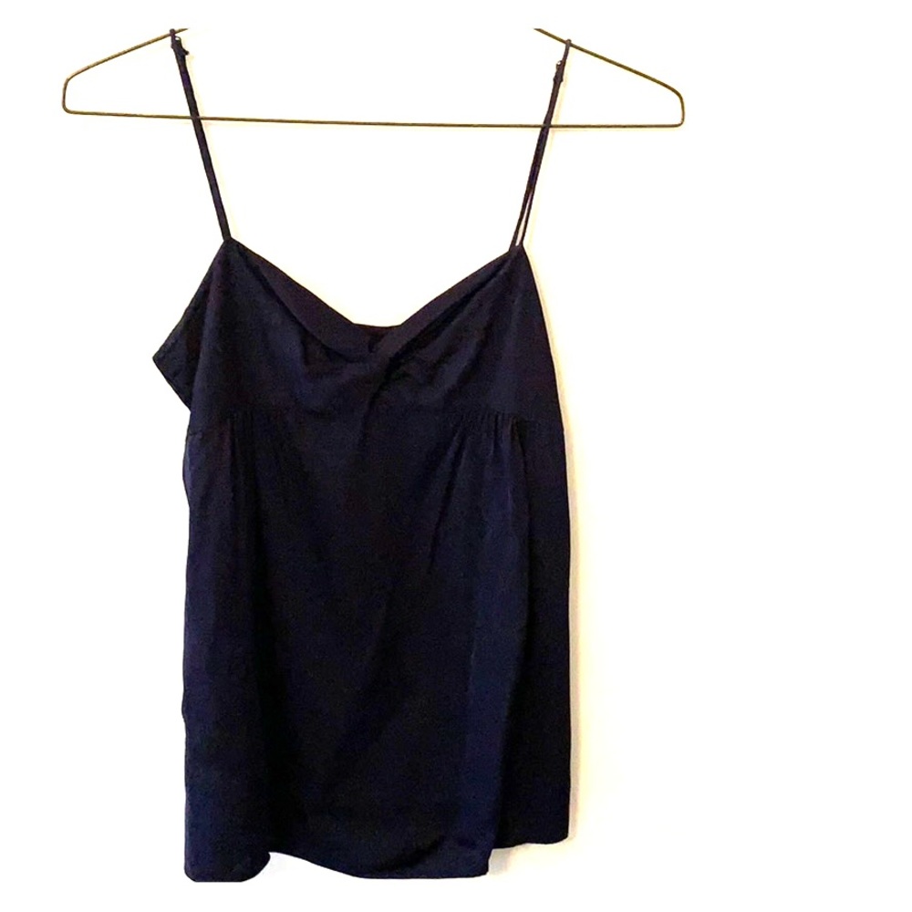 Theory navy blue adjustable silk-like tank